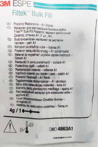 3M ESPE 4863A2 Filtek Bulk Fill Light Cure Posterior Restorative Syringe A2 4 Gm 3M ESPE 4863A2 Filtek Bulk Fill Light Cure Posterior Restorative Syringe A2 4 Gm